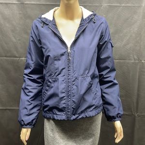 Eddie Bauer Navy Blue Lined Hoodie Jacket
